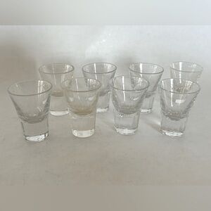 Lot Of‎ 8 Vintage Anchor Hocking Shot Glasses Thick Bottom Clear Glass 1 oz